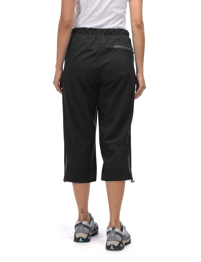 Little Donkey Andy Women's Quick Dry 3/4 Pants Capri Shorts Lightweight Hiking Travel Casual Black XXL - Image 5